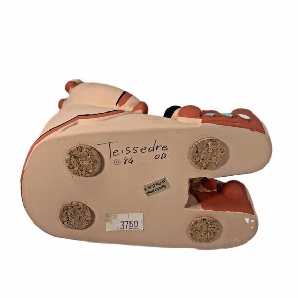 Signed Teissedre Navajo Pottery Storyteller Figurine 1986 6" Father 8 Kids VTG - Picture 9 of 11